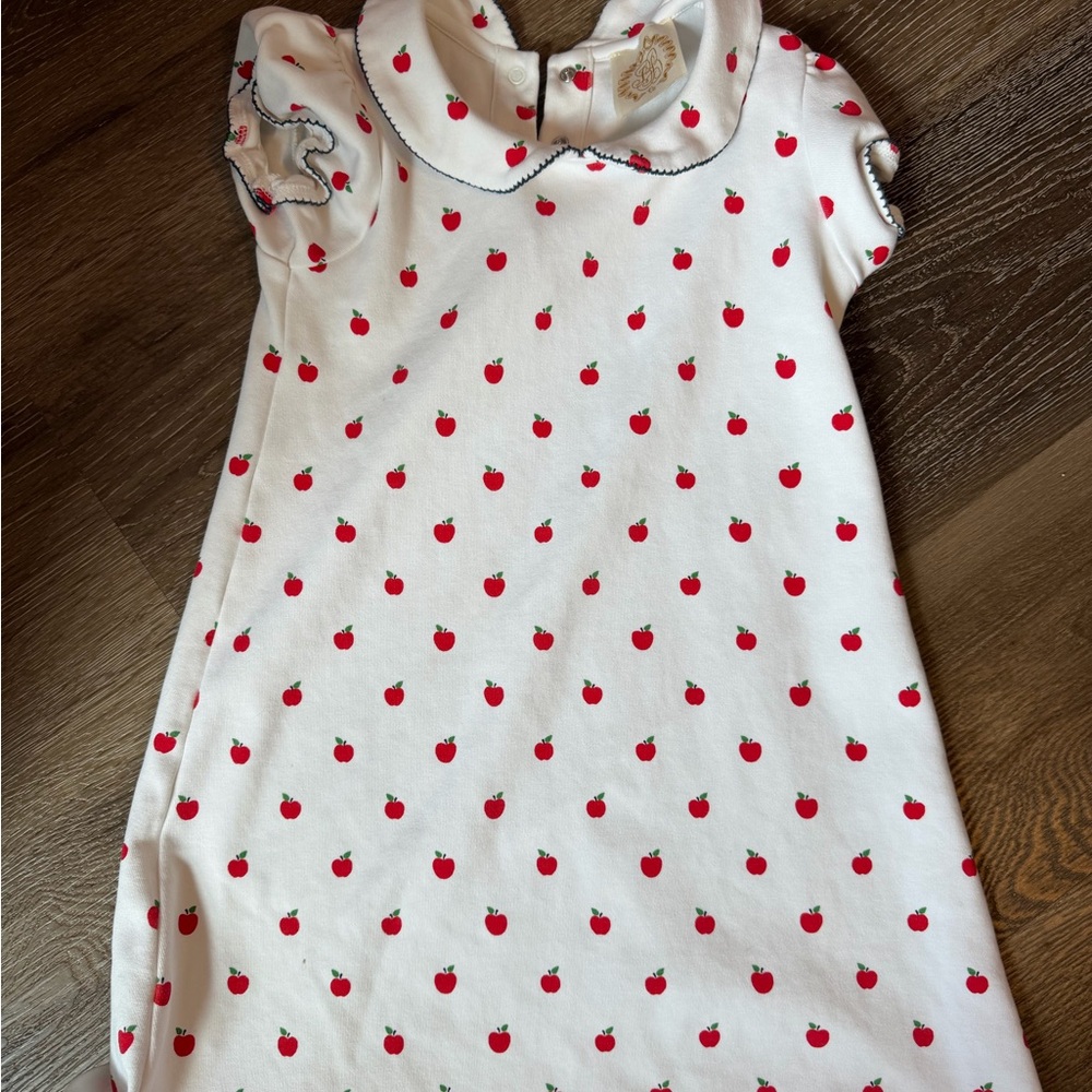 Children's White Apple print Beaufort bonnet company dress